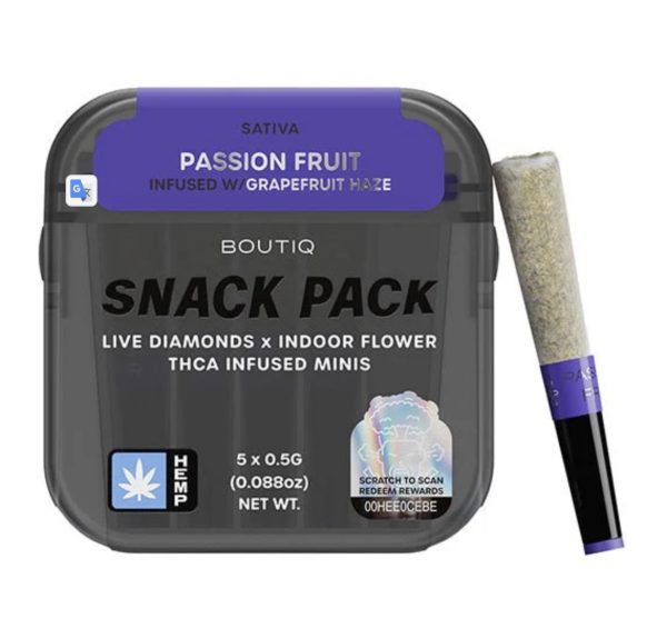 Passion Fruit & Grapefruit Haze Boutiq Infused Mini THCA Prerolls 2.5G Boutiq