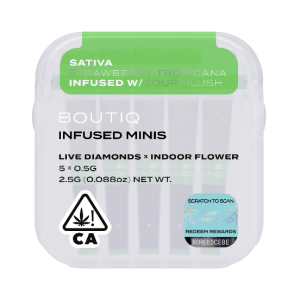 Boutiq Pre Rolls | Infused Minis | Strawberry Tropicana x Sour Slush | Live Diamonds 2.5G Boutiq
