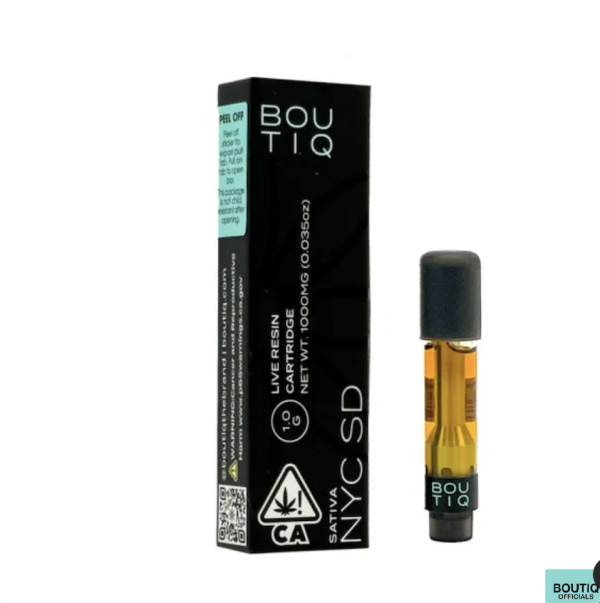 Boutiq Carts NYC SD, Live Resin Cartridge 1-Gram (sativa) Boutiq
